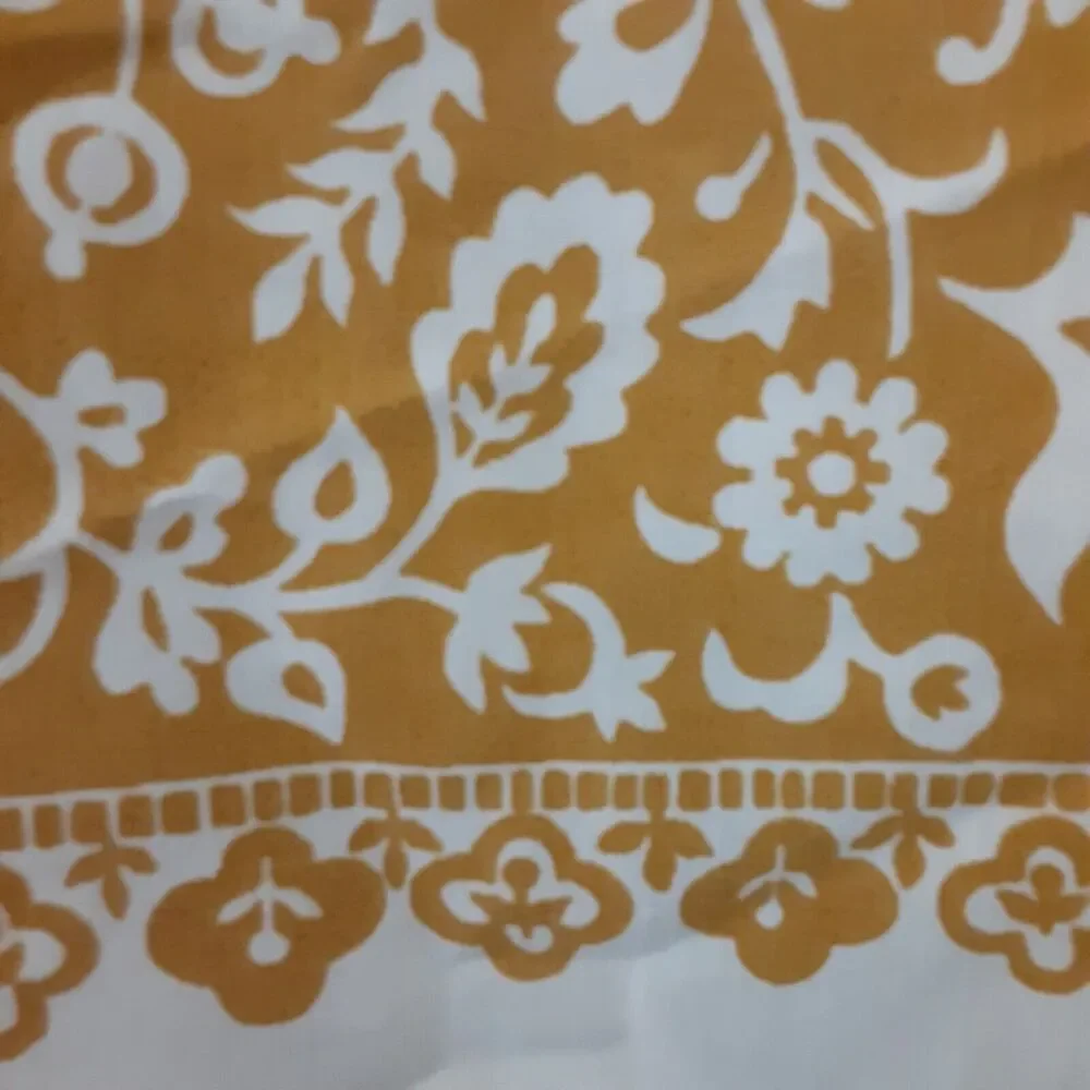 Vintage Field Crest Full Flat Sheet Goldenseal & White Grandma's House